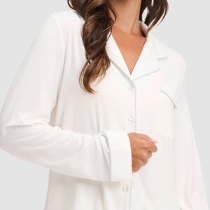 Cozy Earth Bamboo Stretch-Knit Long Sleeve Pajama Top